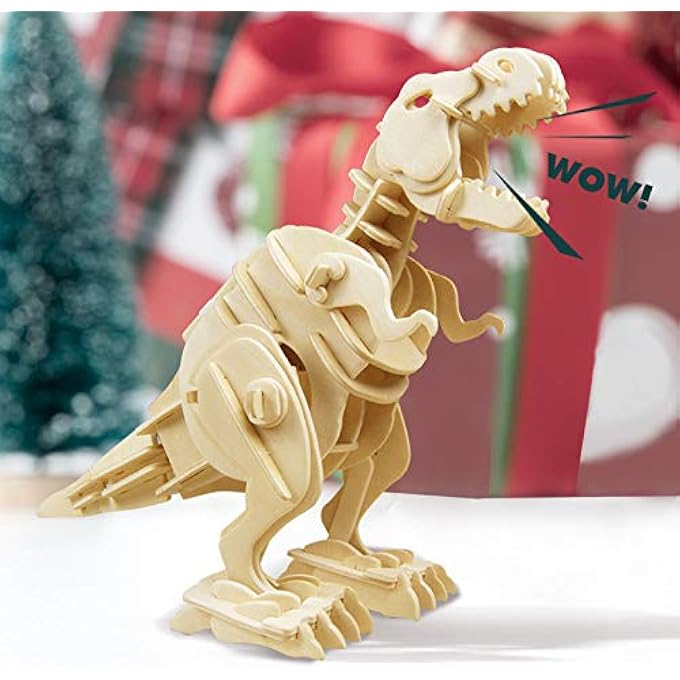 PUZLE DE MADERA 3D CON CONTROL DE SONIDO PARA NIOS, T-REX CAMINANDO - Image 4